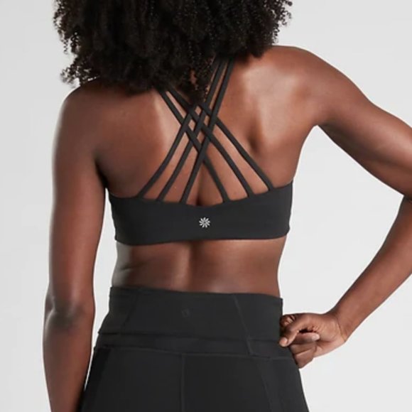 NWT Athleta Black High Neck Hyper Focused Bra - Picture 2 of 7